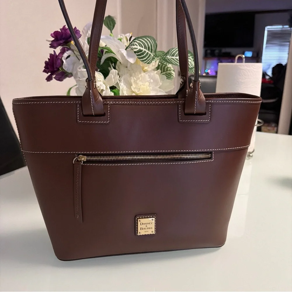Dooney & Bourke Chocolate Brown Tote - Picture 1 of 11
